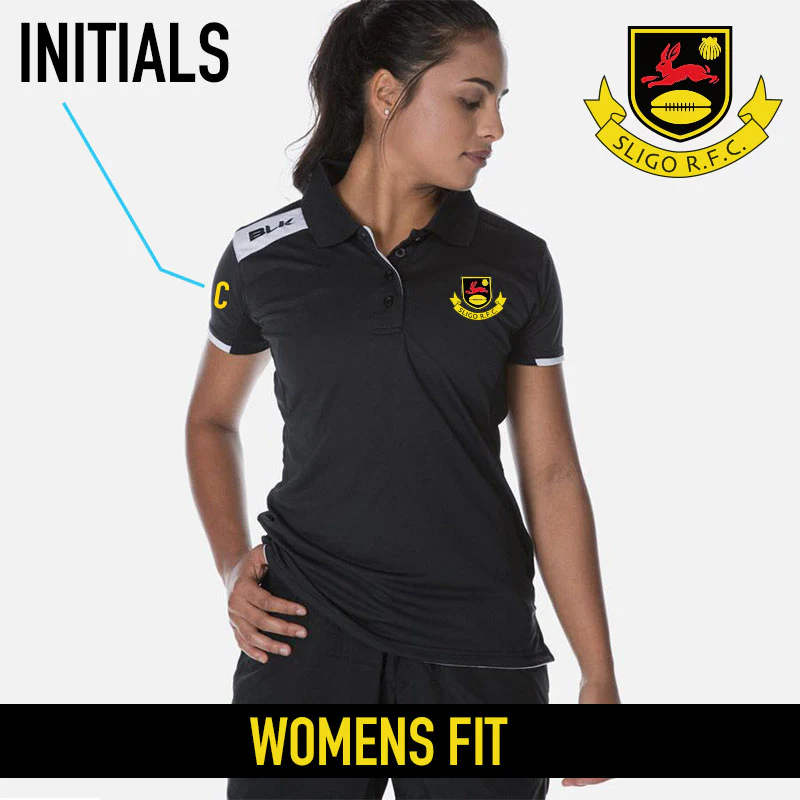 SligoRFC-BLK-Womens-Tek-Polo-Front